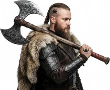 Berserker Viking Axe Two Handed Axe Scandinavian Norse Double Head Axe Twin Blad picture