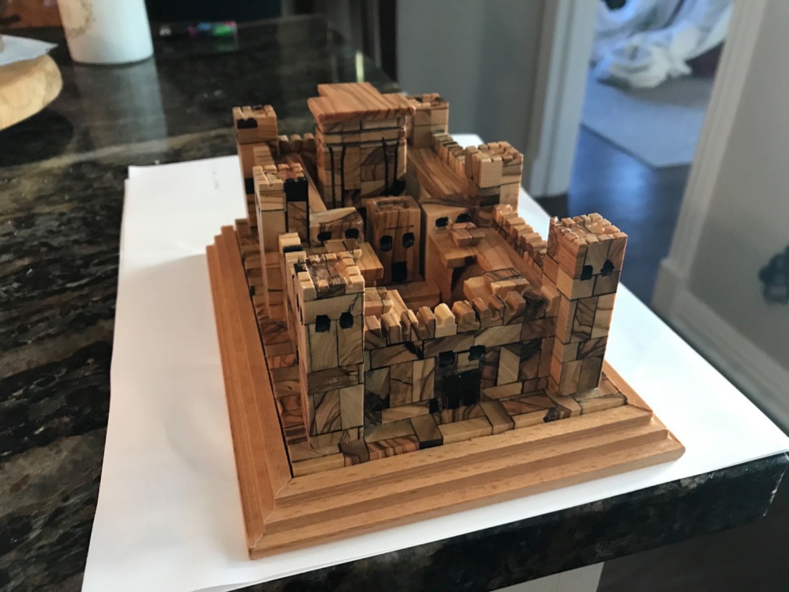 Hand carved olive wood Temple Mount - miniature collectible heirloom Hand carved olive wood Temple Mount - miniature collectible heirloom