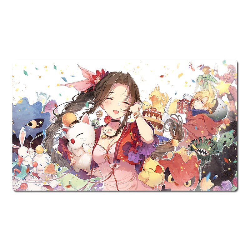 Final Fantasy VII Playmat Aerith Cloud Chocobos Moogles Mouse Pad TCG CCG Mat Final Fantasy VII Playmat Aerith Cloud Chocobos Moogles Mouse Pad TCG CCG Mat