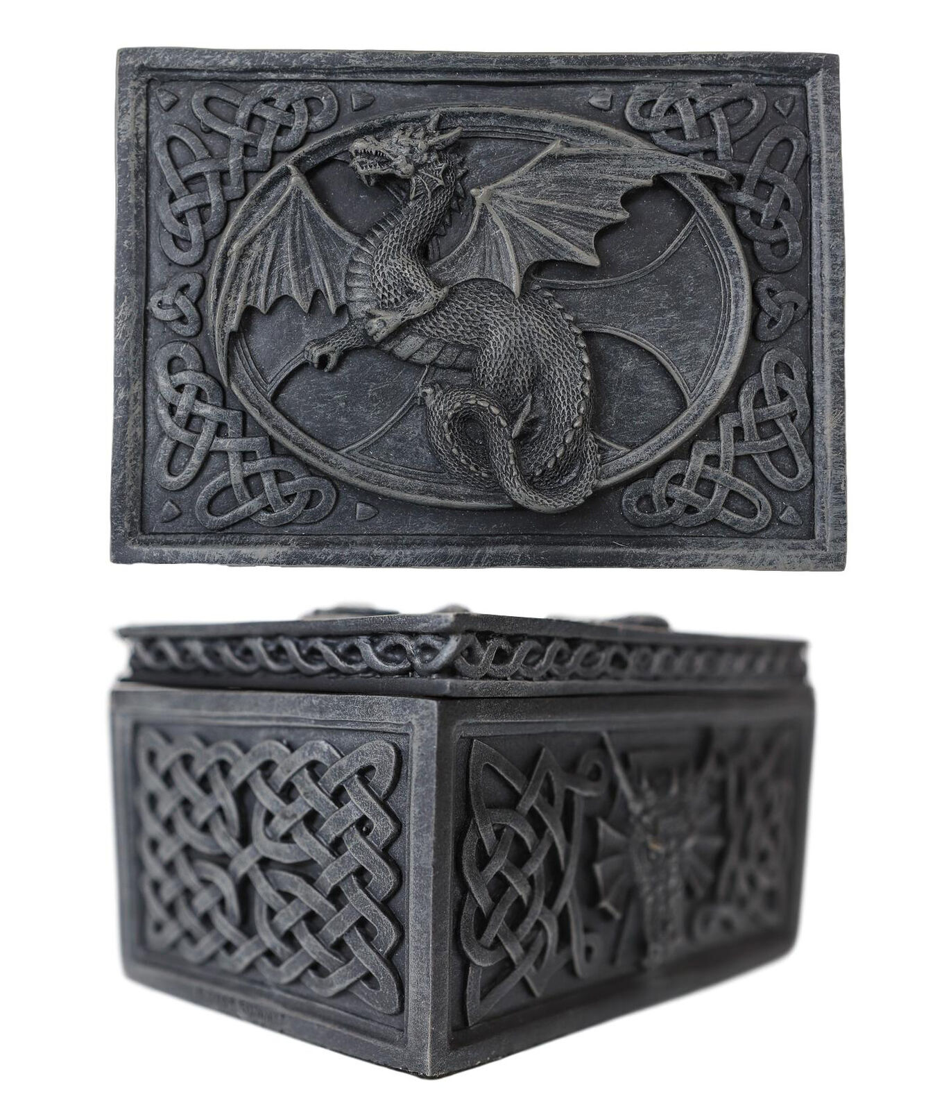 Ebros Celtic Knotwork Moon Dragon Voyage Decorative Jewelry Trinket Box 5