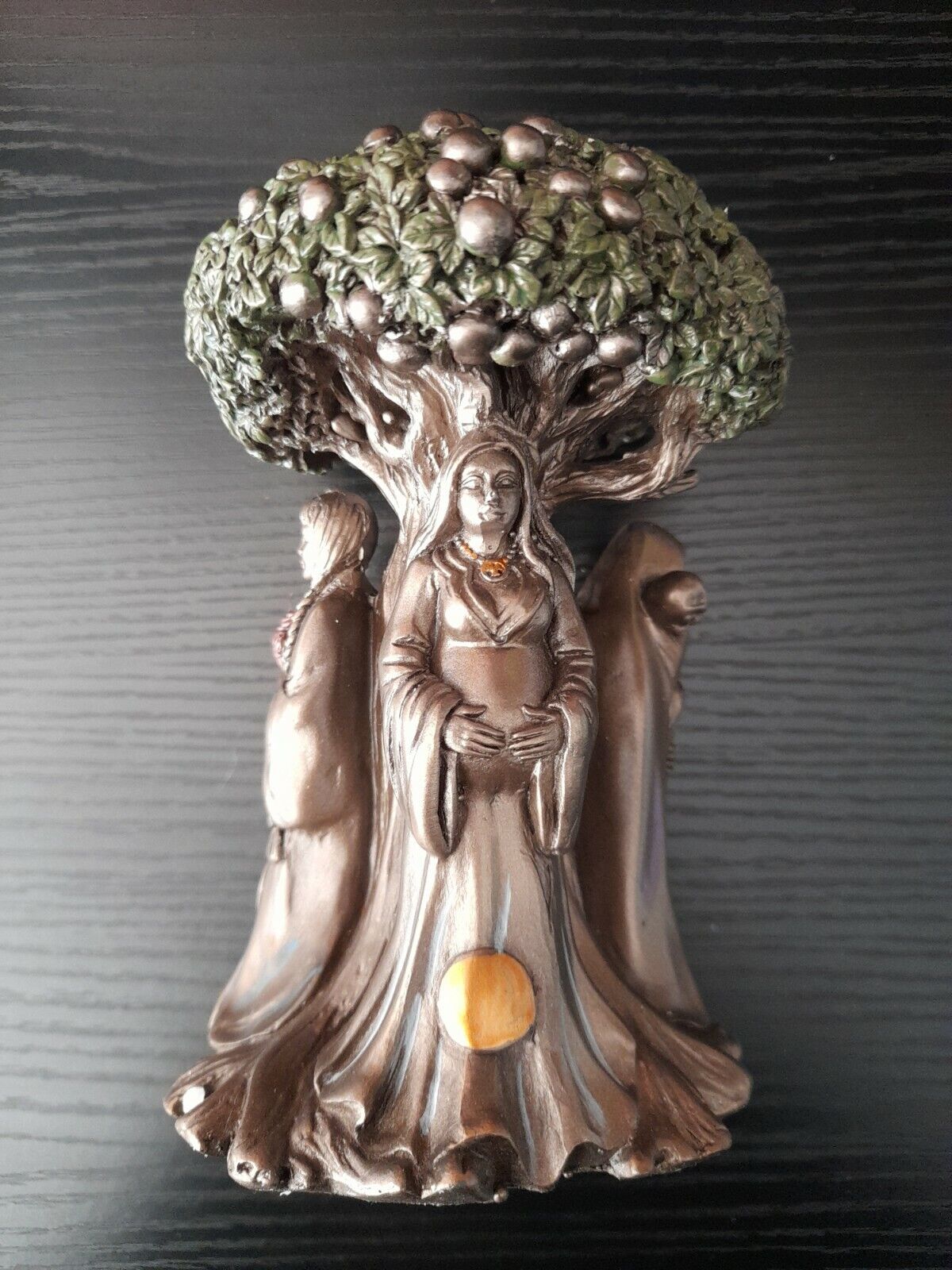 Ebros Celtic Sacred Moon Triple Goddess Maiden Under Tree of Life Statue 5.5 H