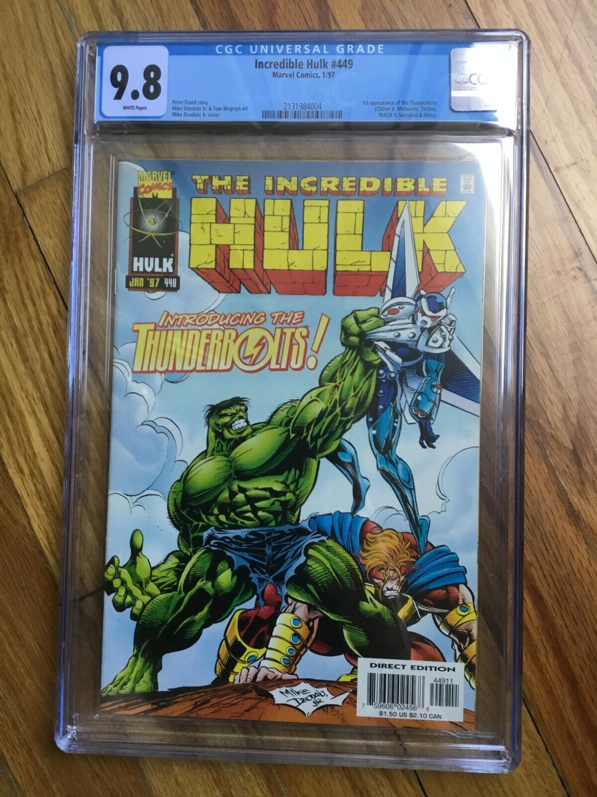 Incredible Hulk #449 CGC 9.8 White Pages - 1st Appearance of Thunderbolts HOT