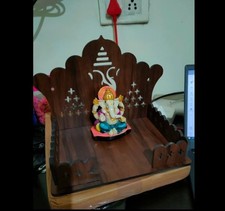 Wall Mounted Hanging Worship Engineered Wood Home Temple Height 26 Solid Wooden picture