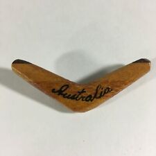 Vintage Souvenir Australian Wood Boomerang  Pin Brooch - 2