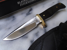 Blackjack Small Hunter Bowie Knife Full Tang Fixed Blade Black Micarta BJ067 New picture