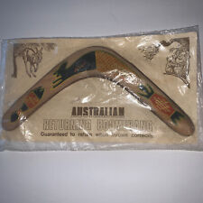 1980s VINTAGE AUSTRALIAN RETURNING THROWING BOOMERANG WOODEN HAND PAINTED  picture