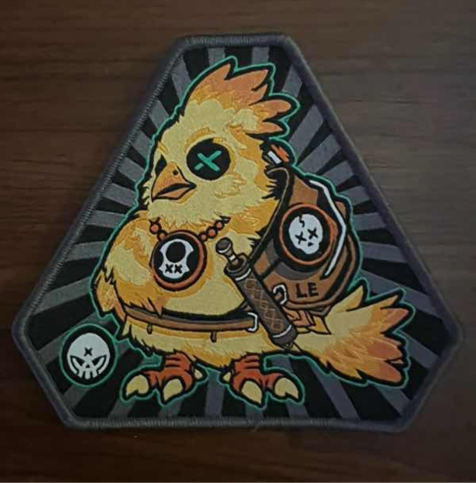 Castle x Greyscale - Final Fantasy Chocobo Patch Gaming Character Badge Castle x Greyscale - Final Fantasy Chocobo Patch Gaming Character Badge
