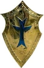 Medieval Larp Warrior Stainless Steel Templar Shield 28 Inch Gold Steel Shield picture