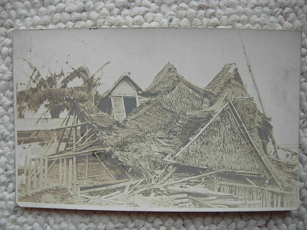 RPPC-CEBU PI-PHILIPPINES-OCT 1912 TYPHOON-DISASTER-WRECKED HUTS-REAL PHOTO