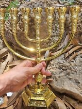 Menorah Jerusalem Temple 11 Inch Height 29 Cm 7 Branches Brass XL  picture