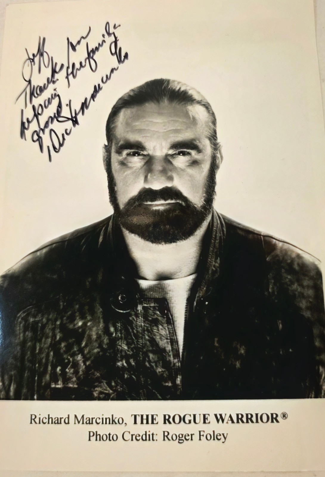 Richard Marcinko SIGNED Photo Rogue Warrior SEAL Team Six Founder Autograph