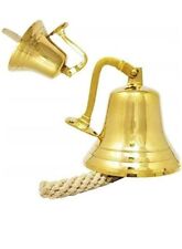 Hanging Brass Bell Wall Nautical Brass Antique Brass Home,Church,Temple,shcool. picture