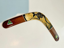 Vintage Australian Murra Wolka Boomerang Handprinted By Aboriginal picture