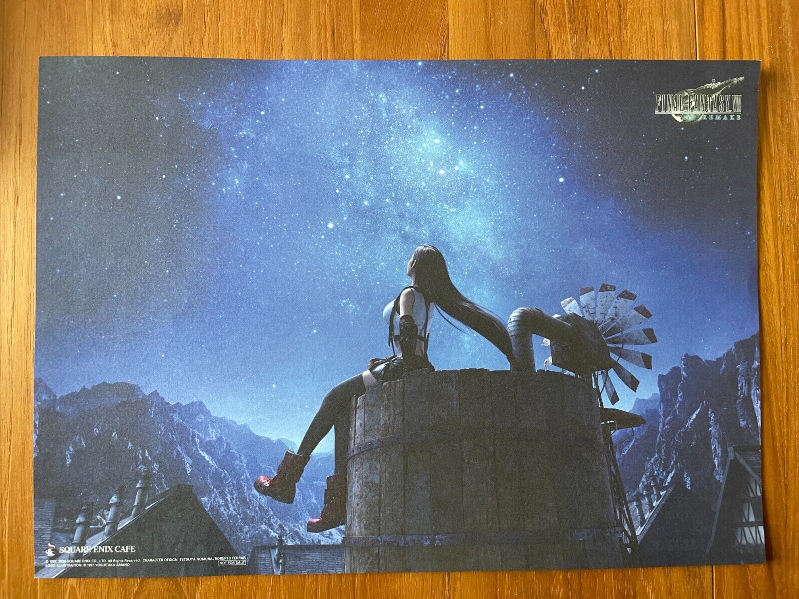 Square Enix Cafe Final Fantasy 7 Remake Tifa Placemat Place mat Paper Poster