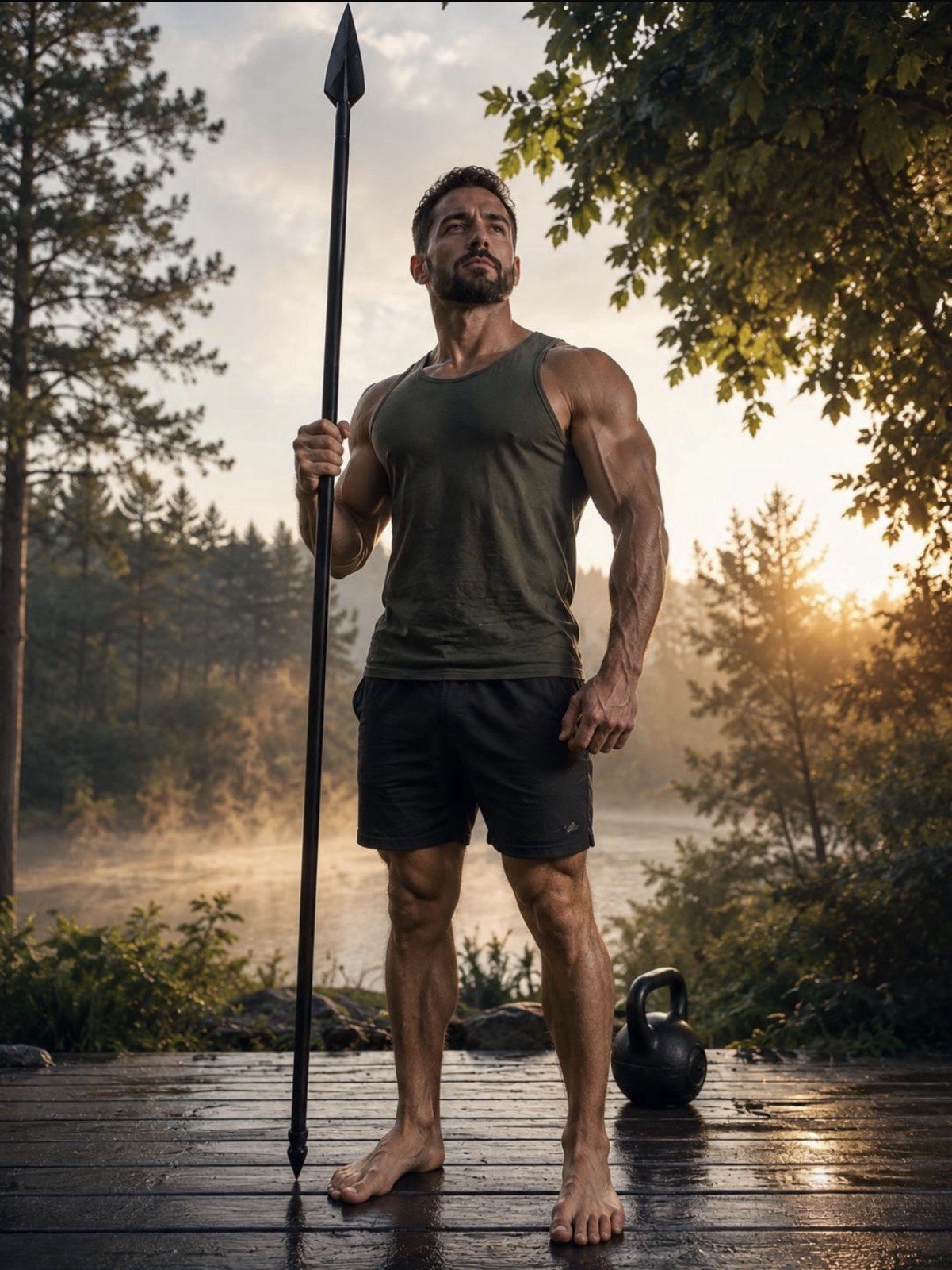 Spear of Sparta Warrior Spear - Metal Double-Edged Blade Overall 80”