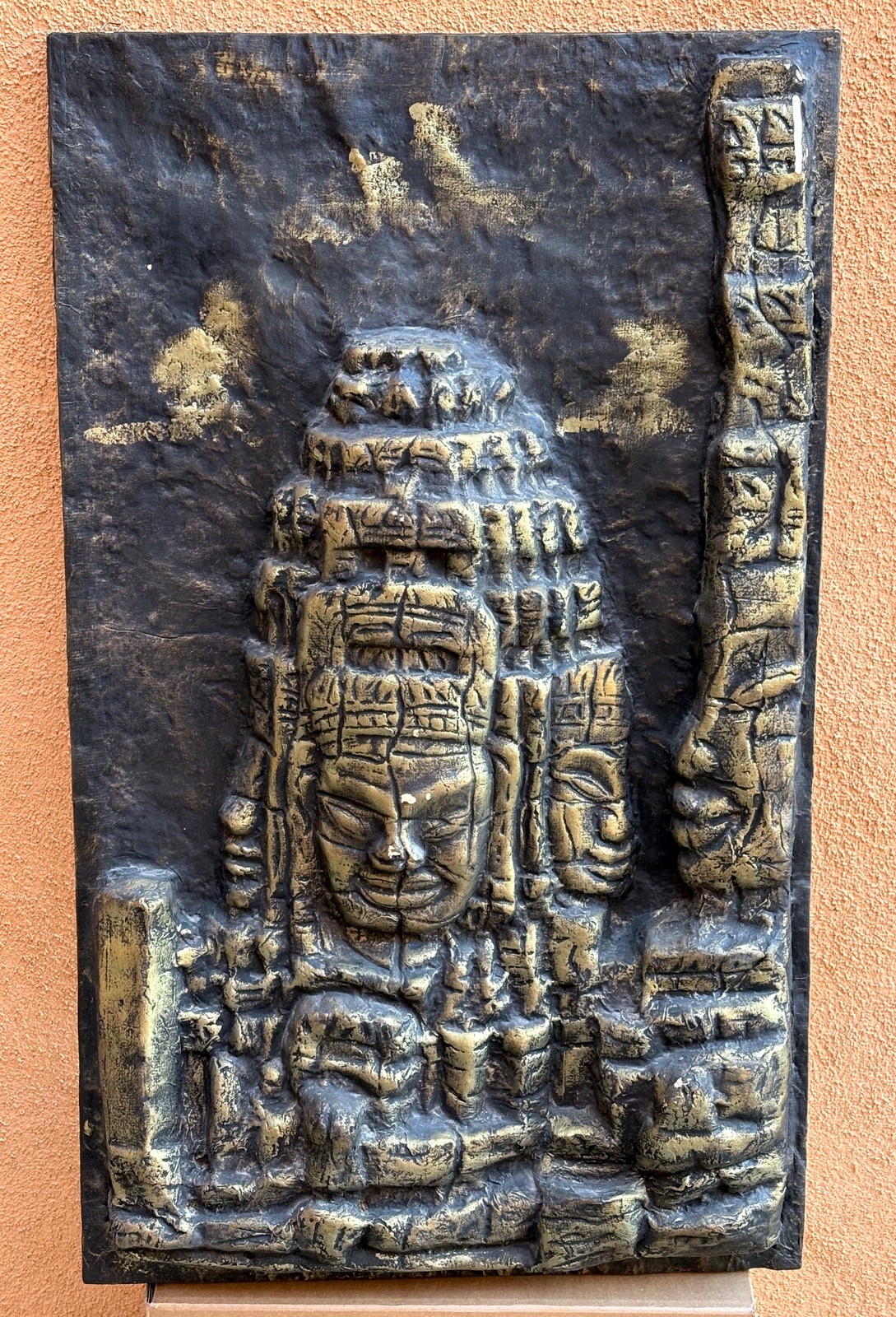 Angkor Wat Temple Rubbing Gold Hindu Buddhist 3D Art Cambodian Mid Century c Angkor Wat Temple Rubbing Gold Hindu Buddhist 3D Art Cambodian Mid Century c
