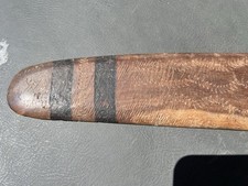 Australian Wooden Boomerang with Carved Pattern and Black Painted Bands picture