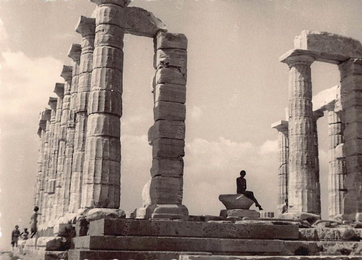 Old Photo Snapshot Temple of Poseidon Sounion Archaeological Site #45 Z26