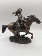10 3/4 Rhianna Celtic Moon Goddess On Horse Statue - Veronese Design picture