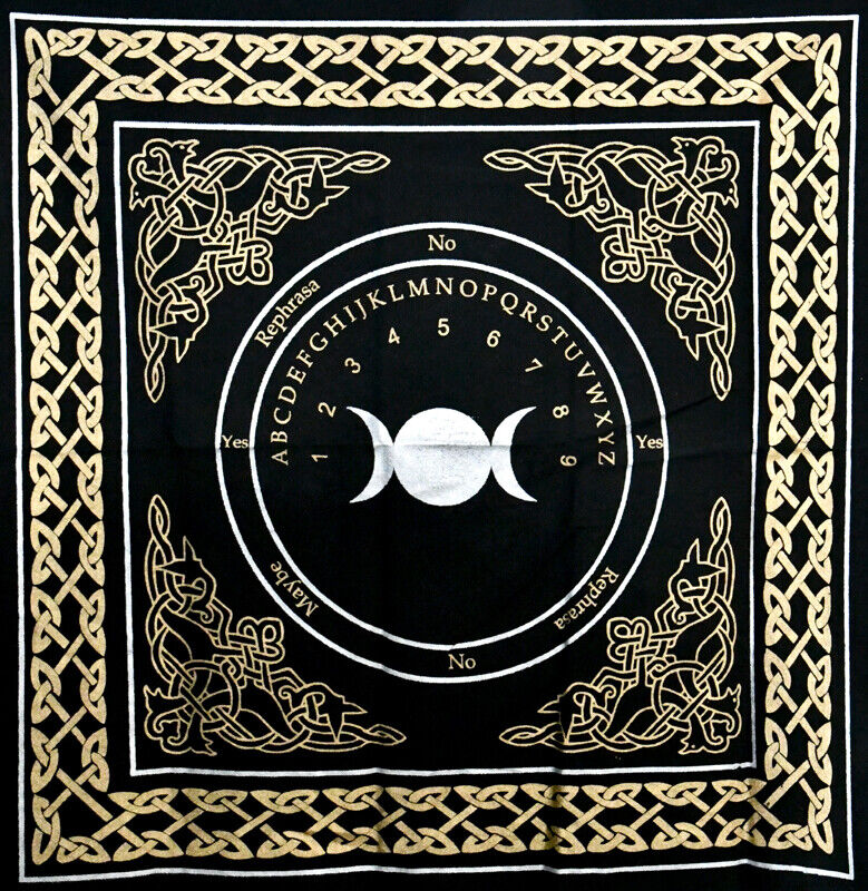 Triple Moon Celtic Knots Pendulum Map or Ouija Spirit Board 24