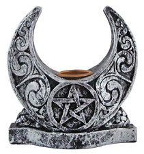 Celtic Knot Moon Pentacle Taper Candle Holder Dryad Design Wicca - Silver Finish picture