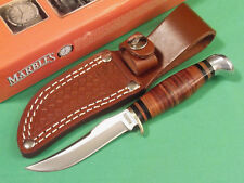 MARBLES MR396 SMALL HUNTER Stacked Leather fixed blade knife 6 1/4
