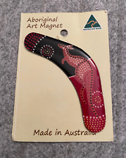 Aboriginal Art Magnet Boomerang Kangaroo Australia NEW picture