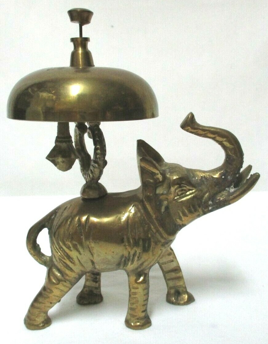 Statues Home & Living Vintage Brass Elephant Bell Statue etna.com.pe