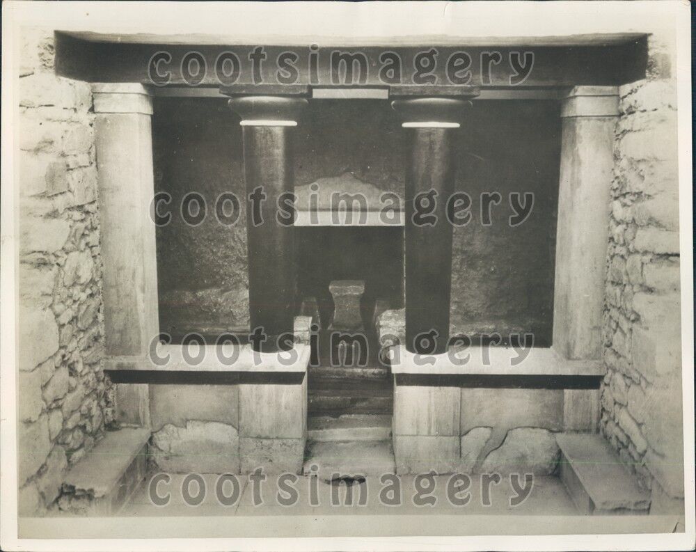 1932 Ancient Temple to Mother Goddess Crete Press Photo