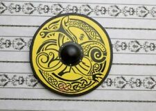 Handmade 24 Inch Medieval Warrior Wooden Viking Round Shield Dragon Face picture