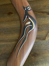 JABIRU BOOMERANG 10” Australia Native Timber Hand Painted Authentic Aborigines picture